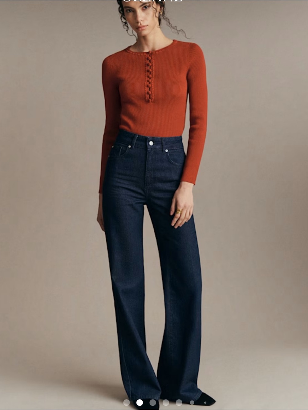 Sezane Le New 70s Denim Trousers Indigo Blue size 40 8 NWT NEW